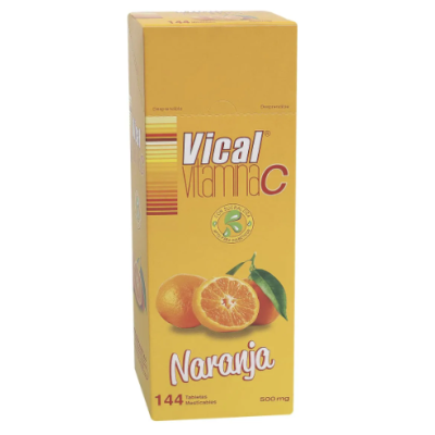 VICAL VITAMINA C 500 MG NARANJA MASTICAB