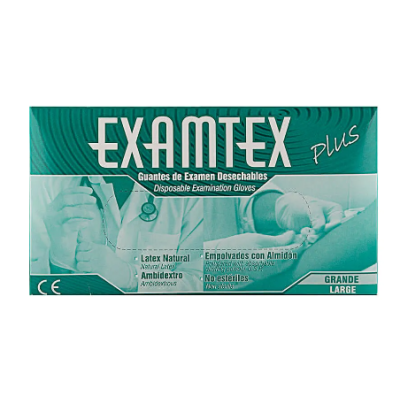 GUANTE EXAMTEX TALLA L x 100 U