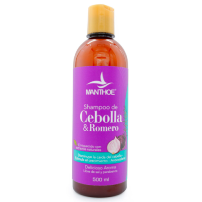 MANTHOE SHAMPOO CEBOLLA Y ROMERO 500 ML