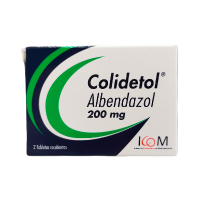 COLIDETOL 200 X 2 TAB (ALBENDAZOL)