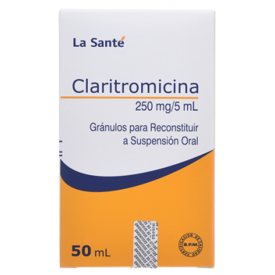 CLARITROMICINA 250 MG / 50 ML