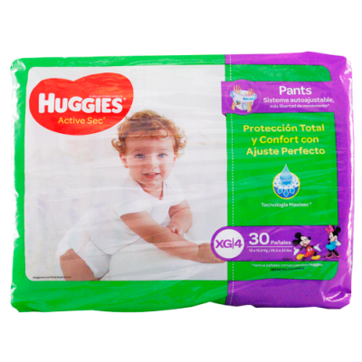 HUGGIES PANAL ACTIVE SEC PANTS 4 X 30